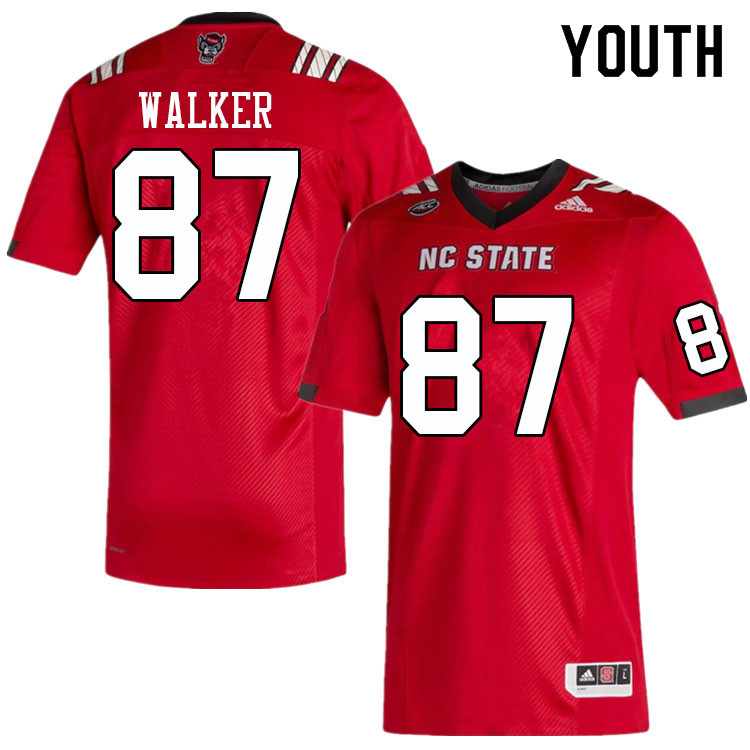 Youth #87 Kameron Walker NC State Wolfpack College Football Jerseys Sale-Red - Click Image to Close